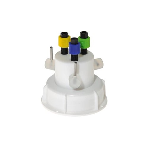 VICI Jour Safety Caps, GL45 Threads, 3 Ports with Valves, 1/4-28 Connections, 1/Pk - JR-S-11012 - Click Image to Close